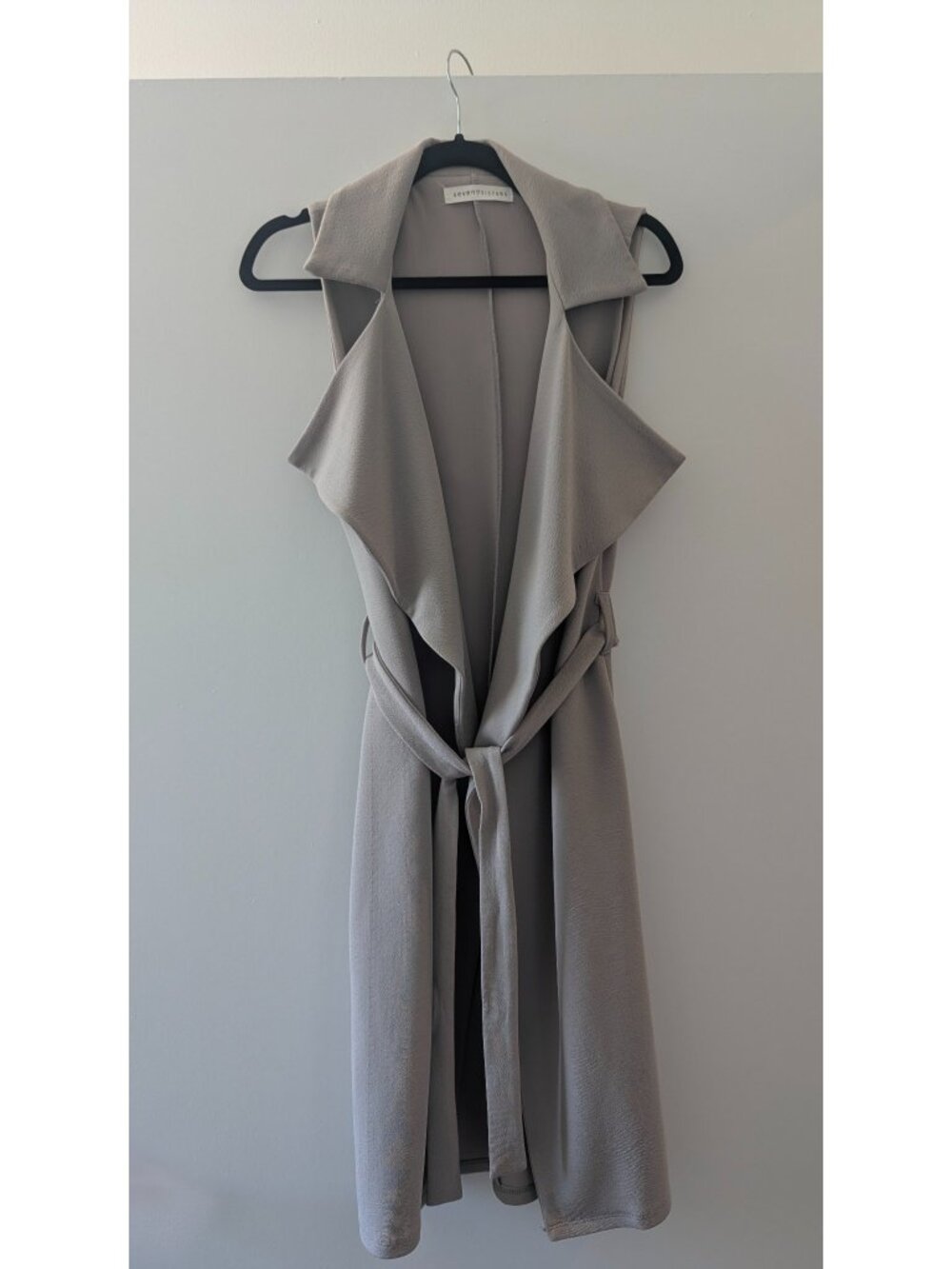Seven Sisters Long Waterfall Flowy Vest, Gray - O/S